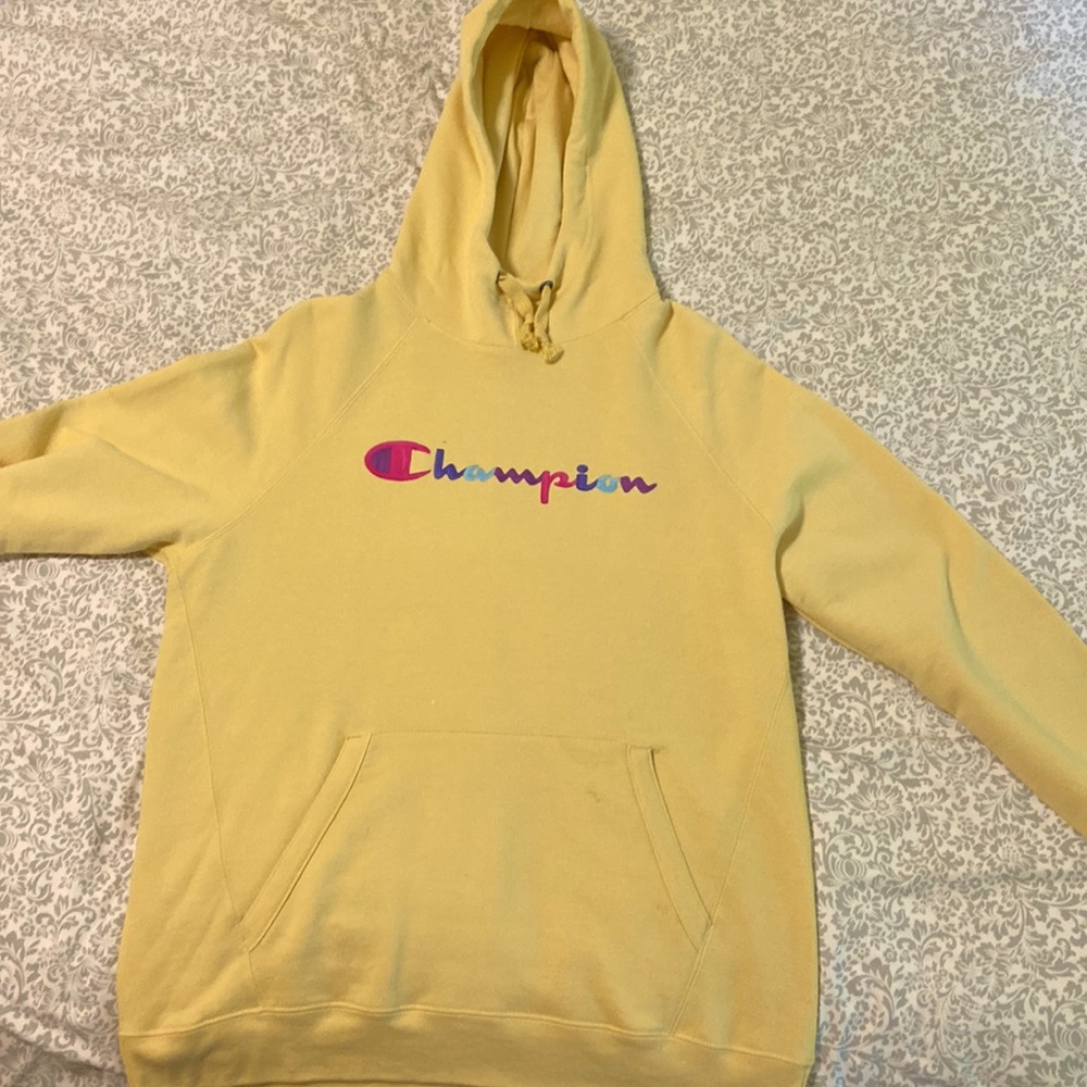 Champion yellow authentic athletic wear sweatshirt